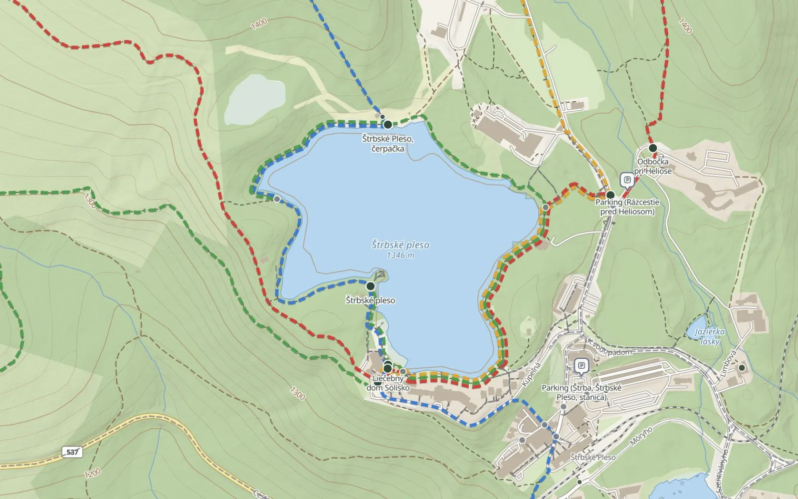 Mapa trasy Wokół Szczyrbskiego Jeziora