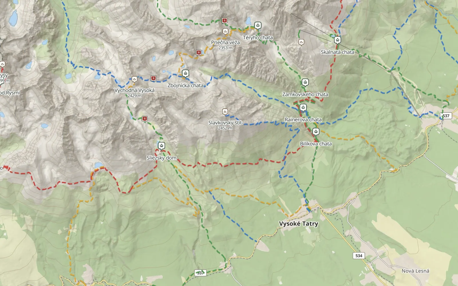Mapa tras: Okolice Starego Smokowca