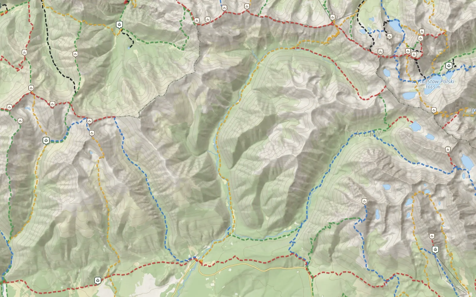 Mapa tras: Między Bystrą a Krywaniem